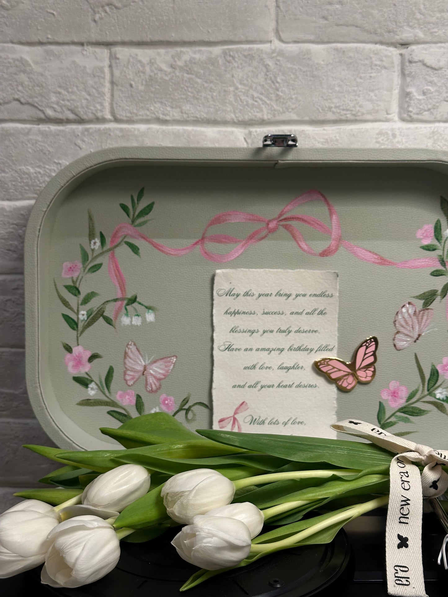Pink bow crosley